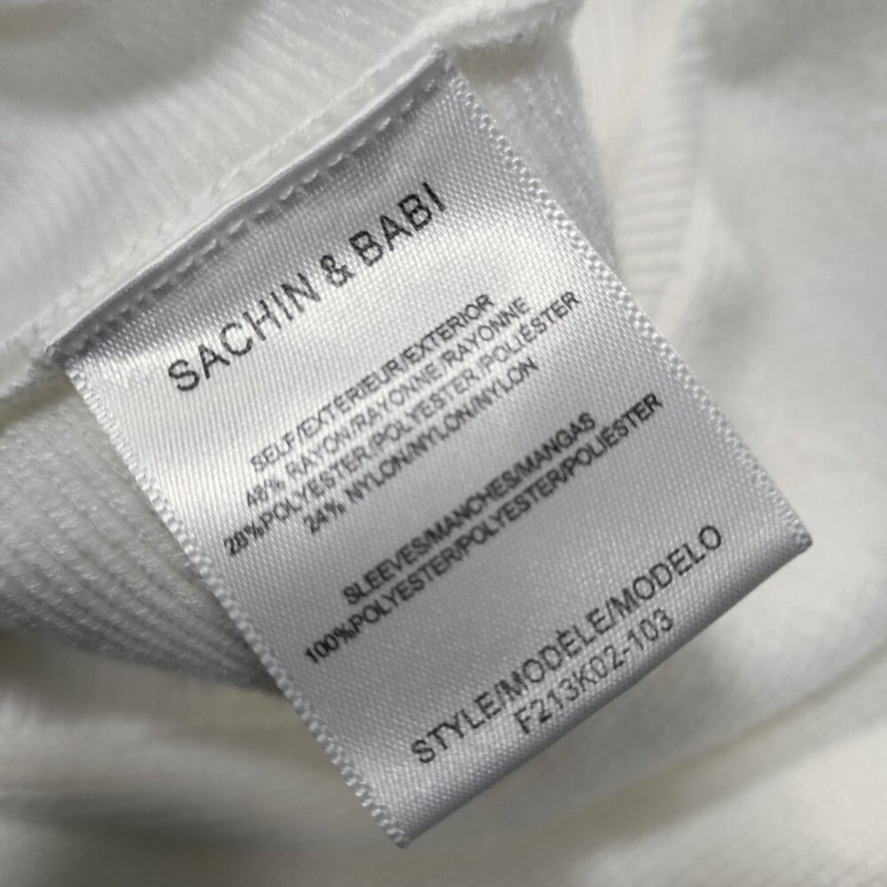 Sachin & Babi White High-Neck Sweater Lace Trim Sleeves Women's Size Small NWOT - Picture 8 of 14